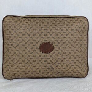 Authentic GUCCI Globe-Trotter Large Pouch Leather Vanity Case Made in Italy